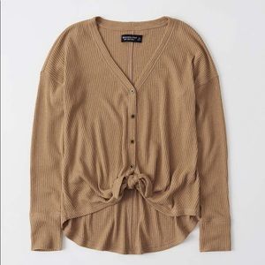Abercrombie Cozy Tie Front Button Up Long Sleeve